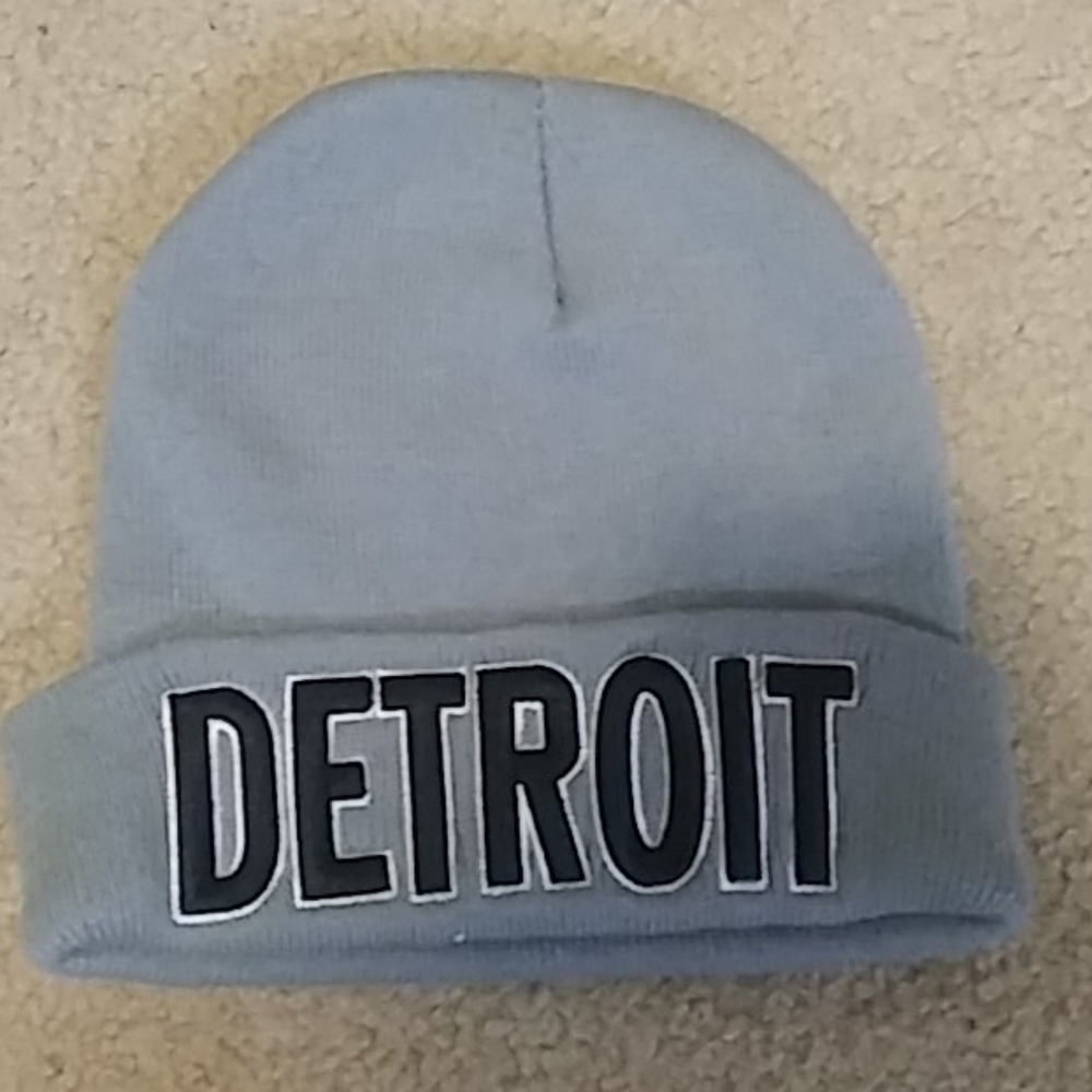 Gray Detroit Beanie